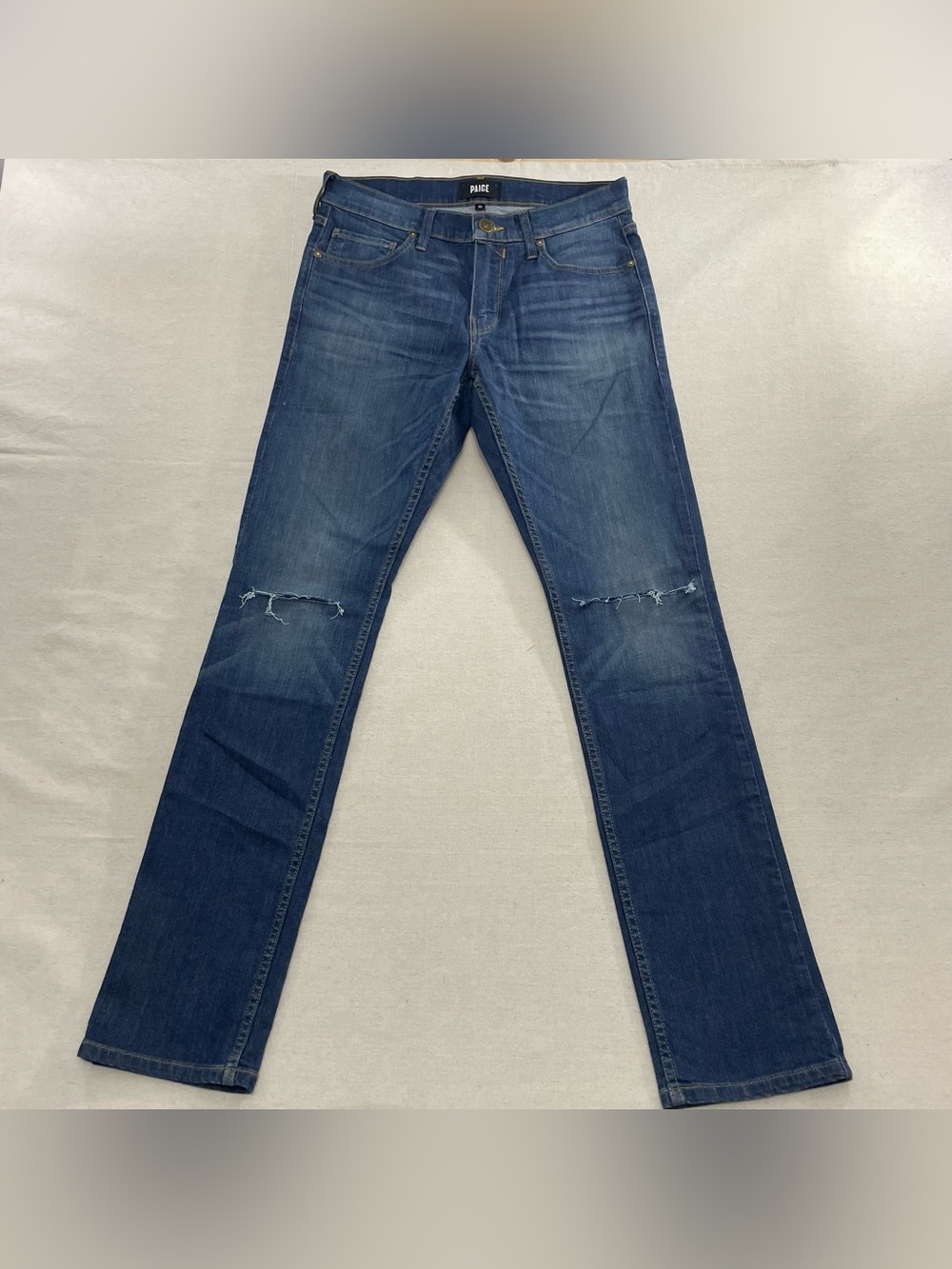 PAIGE Lennox Jeans Womens 30 Blue Distressed Denim Slim Fit Casual Streetwear